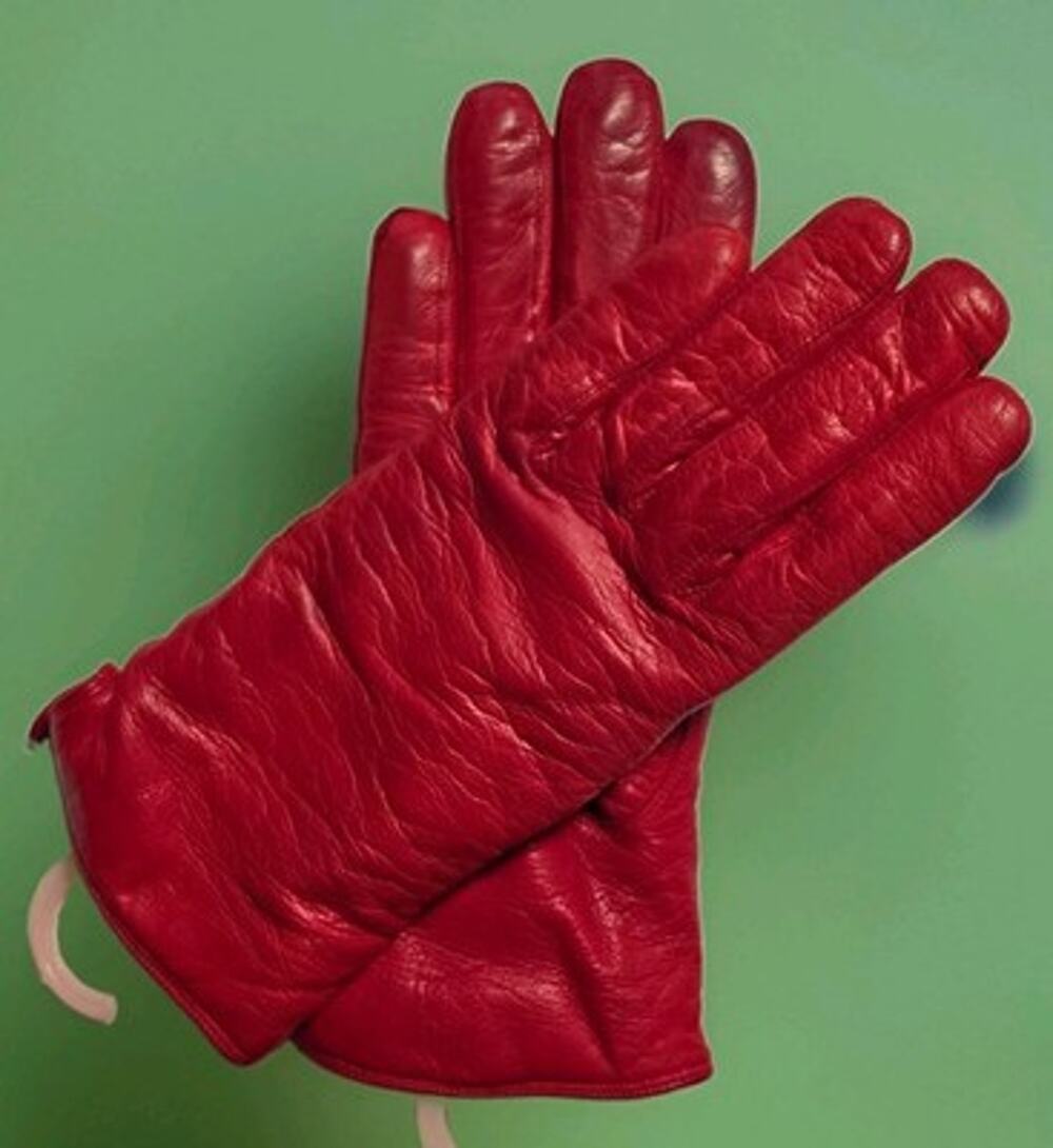 Vintage Coach Red Kidskin Leather Cashmere Lined Gloves Italy Womens Size 6.5